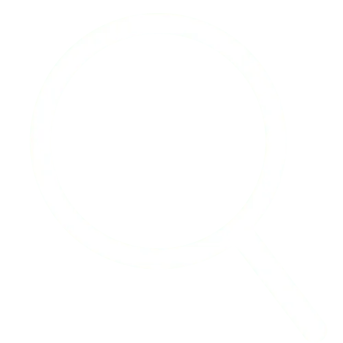 A magnifying glass icon on a green background.