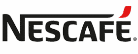 The Nescafe brand logo set against a sleek gray backdrop.