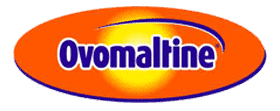 Classic ovomaline logo featuring their identifiable font and color scheme, great for branding recognition.