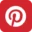 The pinterest logo on a red square.