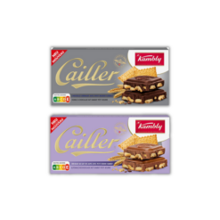 Two packages of Cailler Chocolate With Kambly Biscuit 180 g.