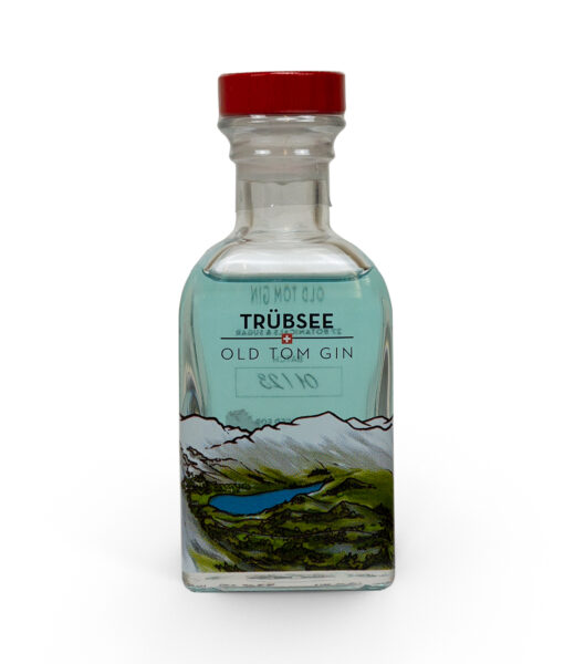 A bottle of trussee old gin on a white background.