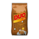 A bag of Wander Duo Fit 1 kg coffee powder on a black background.